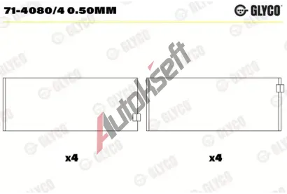 GLYCO Ojniční ložisko GLC 71-4080/4 0.50mm, 71-4080/4 0.50mm GLYCO Ojniční ložisko GLC 71-4080/4 0.50mm, 71-4080/4 0.50mm