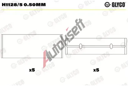 GLYCO Ložiska klikového hřídele GLC H1128/5 0.50MM, H1128/5 0.50MM GLYCO Ložiska klikového hřídele GLC H1128/5 0.50MM, H1128/5 0.50MM