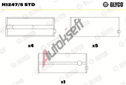 GLYCO Ložiska klikového hřídele GLC H1247/5 STD, H1247/5 STD GLYCO Ložiska klikového hřídele GLC H1247/5 STD, H1247/5 STD