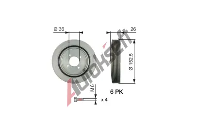 GATES emenice klikovho hdele DriveAlign GT TVD1011A, TVD1011A