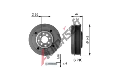 GATES emenice klikovho hdele DriveAlign GT TVD1014A, TVD1014A