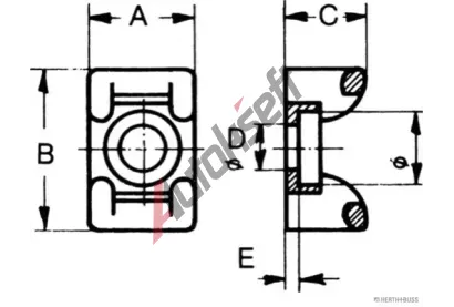HERTH+BUSS ELPARTS Upevovac sokl, kabelov svorka HB 50265713, 50265713