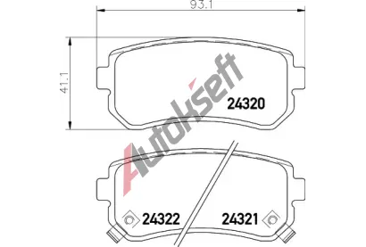 HELLA Sada brzdovch destiek HE 8DB355006-961, 8DB 355 006-961