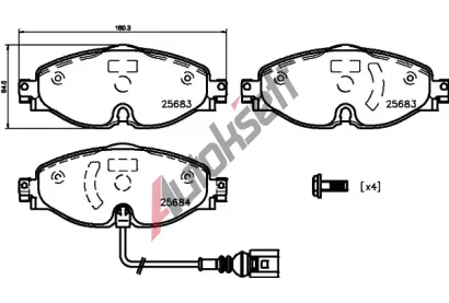 HELLA Sada brzdovch destiek HE 8DB355020-191, 8DB 355 020-191