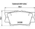 HELLA PAGID Sada brzdovch destiek HPG 8DB 355 006-881, 8DB 355 006-881
