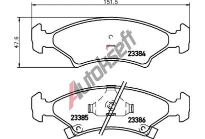 HELLA PAGID Sada brzdovch destiek HPG 8DB 355 008-241, 8DB 355 008-241