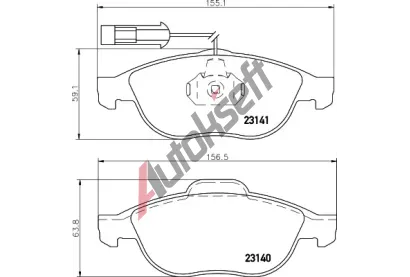 HELLA PAGID Sada brzdovch destiek HPG 8DB 355 008-421, 8DB 355 008-421