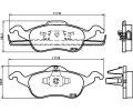 HELLA PAGID Sada brzdovch destiek HPG 8DB 355 008-621, 8DB 355 008-621