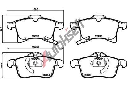 HELLA PAGID Sada brzdovch destiek HPG 8DB 355 009-221, 8DB 355 009-221