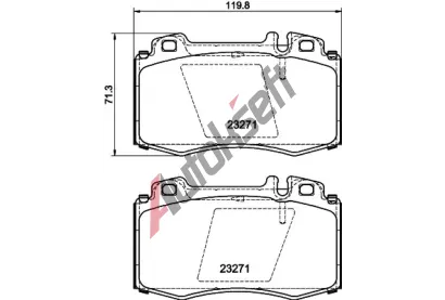 HELLA PAGID Sada brzdovch destiek HPG 8DB 355 010-171, 8DB 355 010-171
