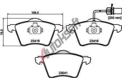 HELLA PAGID Sada brzdovch destiek HPG 8DB 355 010-631, 8DB 355 010-631