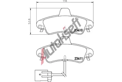 HELLA PAGID Sada brzdovch destiek HPG 8DB 355 012-201, 8DB 355 012-201
