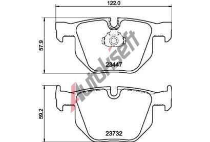 HELLA PAGID Sada brzdovch destiek HPG 8DB 355 013-941, 8DB 355 013-941