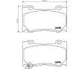 HELLA PAGID Sada brzdovch destiek HPG 8DB 355 014-841, 8DB 355 014-841