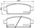 HELLA PAGID Sada brzdovch destiek HPG 8DB 355 015-221, 8DB 355 015-221