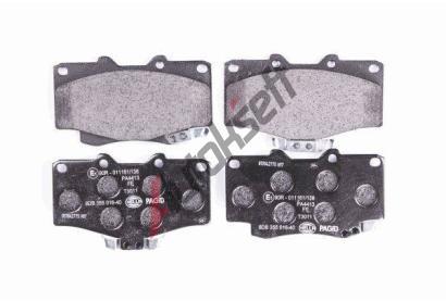 HELLA PAGID Sada brzdovch destiek HPG 8DB 355 016-401, 8DB 355 016-401