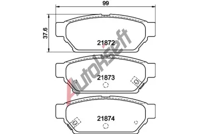 HELLA PAGID Sada brzdovch destiek HPG 8DB 355 016-701, 8DB 355 016-701