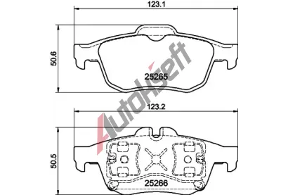 HELLA PAGID Sada brzdovch destiek HPG 8DB 355 017-341, 8DB 355 017-341