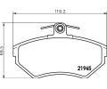 HELLA PAGID Sada brzdovch destiek HPG 8DB 355 018-241, 8DB 355 018-241