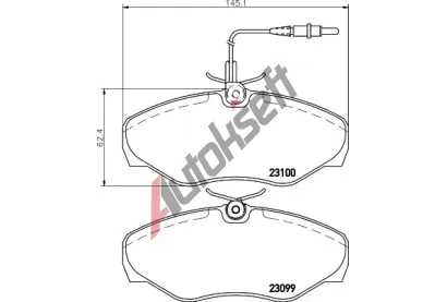 HELLA PAGID Sada brzdovch destiek HPG 8DB 355 018-501, 8DB 355 018-501
