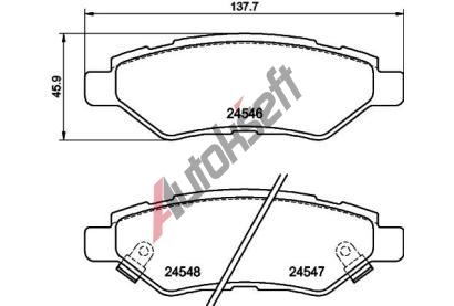 HELLA PAGID Sada brzdovch destiek HPG 8DB 355 020-011, 8DB 355 020-011