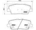 HELLA PAGID Sada brzdovch destiek HPG 8DB 355 020-101, 8DB 355 020-101