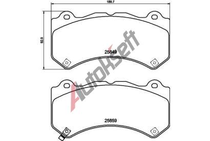 HELLA PAGID Sada brzdovch destiek HPG 8DB 355 021-041, 8DB 355 021-041