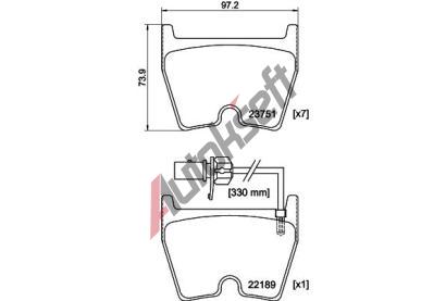 HELLA PAGID Sada brzdovch destiek HPG 8DB 355 023-081, 8DB 355 023-081