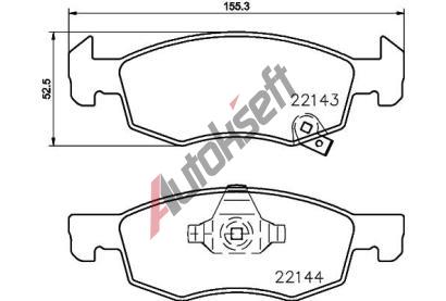 HELLA PAGID Sada brzdovch destiek HPG 8DB 355 023-261, 8DB 355 023-261