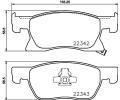 HELLA PAGID Sada brzdovch destiek HPG 8DB 355 024-771, 8DB 355 024-771