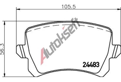HELLA PAGID Sada brzdovch destiek HPG 8DB 355 025-341, 8DB 355 025-341