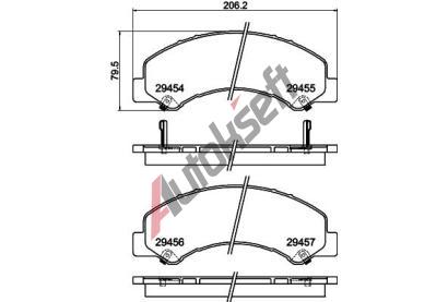 HELLA PAGID Sada brzdovch destiek HPG 8DB 355 025-801, 8DB 355 025-801