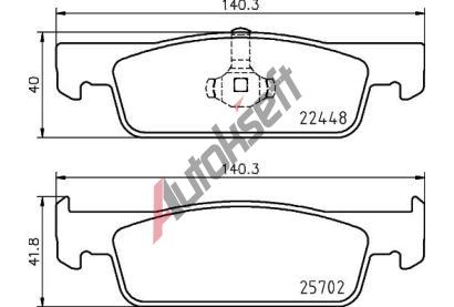 HELLA PAGID Sada brzdovch destiek HPG 8DB 355 031-551, 8DB 355 031-551