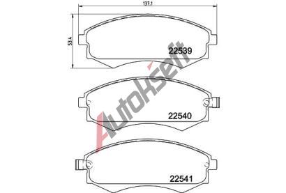 HELLA PAGID Sada brzdovch destiek HPG 8DB 355 032-081, 8DB 355 032-081