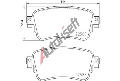 HELLA PAGID Sada brzdovch destiek HPG 8DB 355 037-681, 8DB 355 037-681