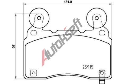HELLA PAGID Sada brzdovch destiek HPG 8DB 355 039-481, 8DB 355 039-481