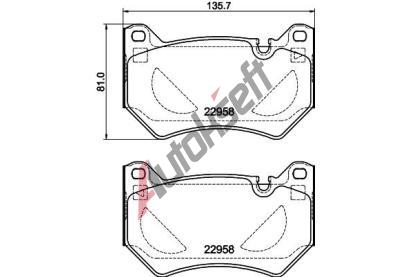 HELLA PAGID Sada brzdovch destiek HPG 8DB 355 039-511, 8DB 355 039-511