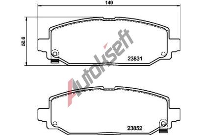 HELLA PAGID Sada brzdovch destiek HPG 8DB 355 040-021, 8DB 355 040-021
