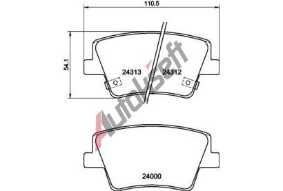 HELLA PAGID Sada brzdovch destiek HPG 8DB 355 040-041, 8DB 355 040-041