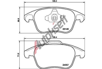 HELLA PAGID Sada brzdovch destiek HPG 8DB 355 040-141, 8DB 355 040-141