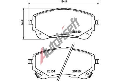HELLA PAGID Sada brzdovch destiek HPG 8DB 355 040-191, 8DB 355 040-191