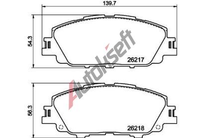 HELLA PAGID Sada brzdovch destiek HPG 8DB 355 040-411, 8DB 355 040-411