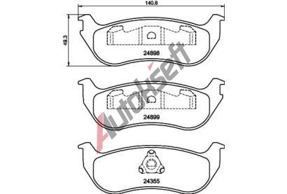 HELLA PAGID Sada brzdovch destiek HPG 8DB 355 040-451, 8DB 355 040-451