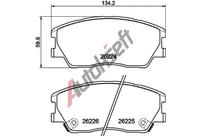 HELLA PAGID Sada brzdovch destiek HPG 8DB 355 040-591, 8DB 355 040-591