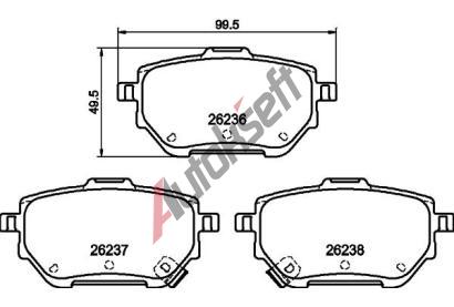 HELLA PAGID Sada brzdovch destiek HPG 8DB 355 040-711, 8DB 355 040-711