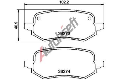 HELLA PAGID Sada brzdovch destiek HPG 8DB 355 040-931, 8DB 355 040-931