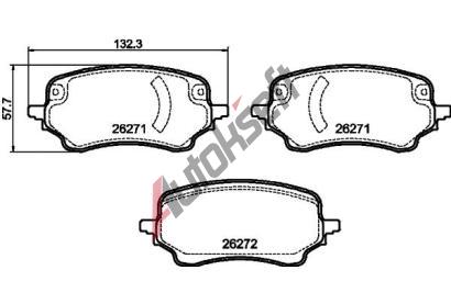 HELLA PAGID Sada brzdovch destiek HPG 8DB 355 040-991, 8DB 355 040-991
