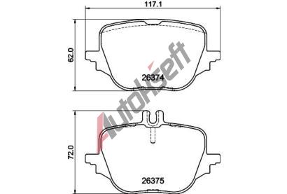 HELLA PAGID Sada brzdov�ch desti�ek HPG 8DB 355 041-021, 8DB 355 041-021