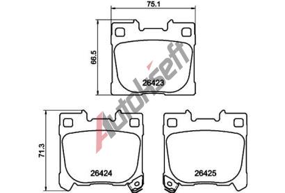 HELLA PAGID Sada brzdovch destiek HPG 8DB 355 041-081, 8DB 355 041-081