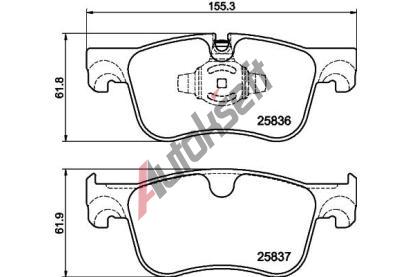 HELLA PAGID Sada brzdovch destiek HPG 8DB 355 041-091, 8DB 355 041-091